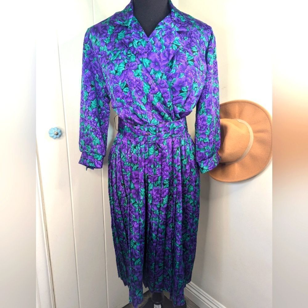 VTG Breli Originals Floral Dress Maximalist 80s Fairy Whimsical Garden 6